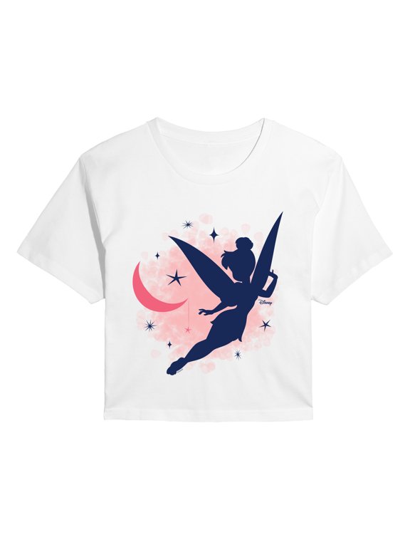 - Silhouette Moon and Stars - Juniors Cropped Graphic T-Shirt
