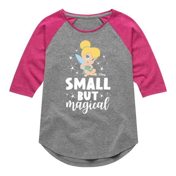 Tinker Bell - Small But Magical - Toddler And Youth Girls Raglan Graphic T-Shirt