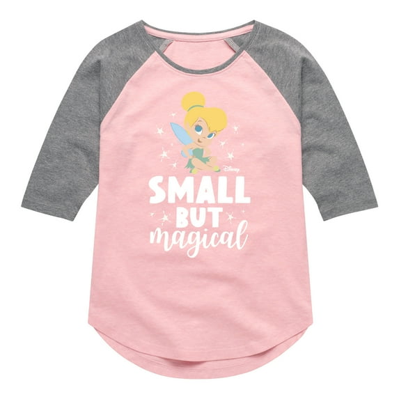 Tinker Bell - Small But Magical - Toddler And Youth Girls Raglan Graphic T-Shirt