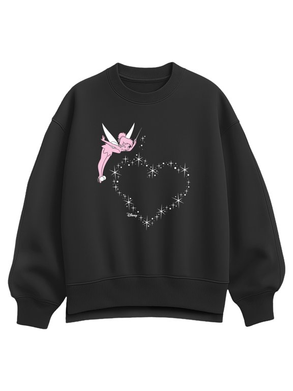 - Sparkle Heart Women's Oversized Fleece Crew Sweatshirt