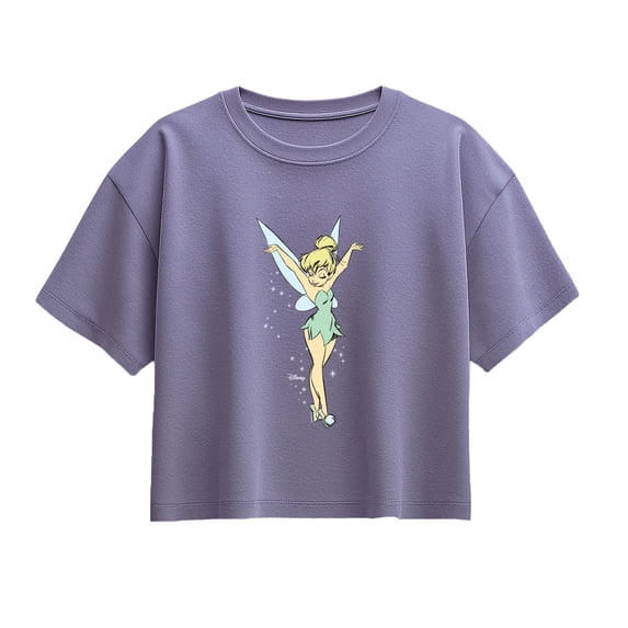 Tinker Bell - Stretch Girls' Short Sleeve Boxy Graphic T-Shirt