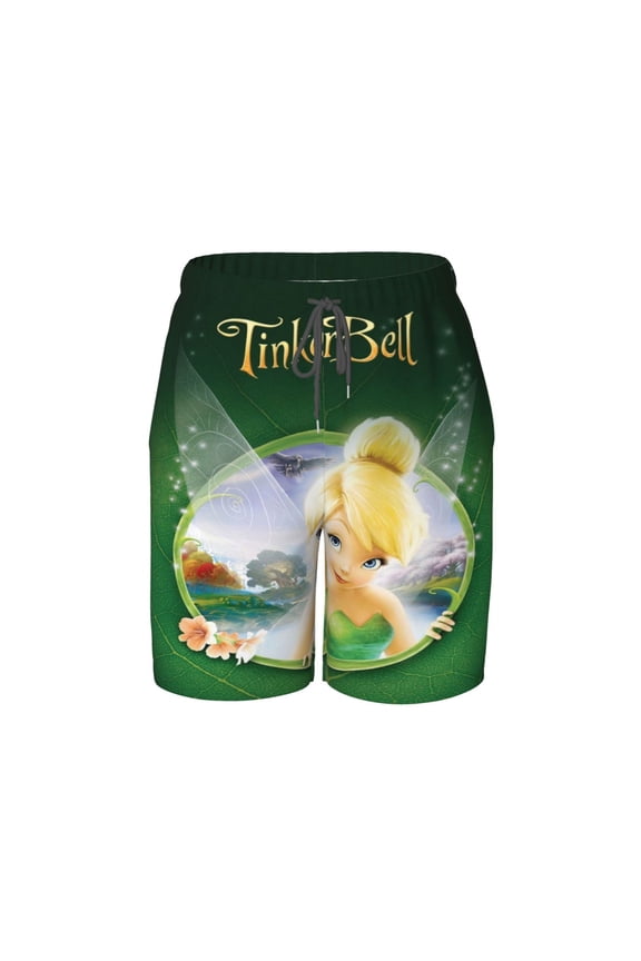 Tinker Bel Swim Trunks for Boys Beach Short with Drawstring Swimsuit Pants