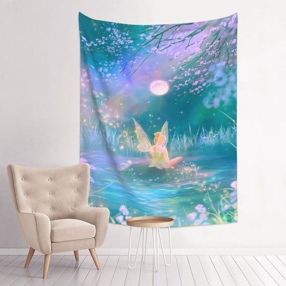 Tinker Bel Tapestry Anime Poster Large Background Wall Art Bedroom Wall Decor For Birthday Party 80x60in