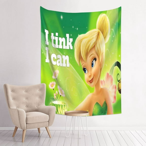 Tinker Bel Tapestry Anime Poster Large Background Wall Art Bedroom Wall Decor For Birthday Party 80x60in