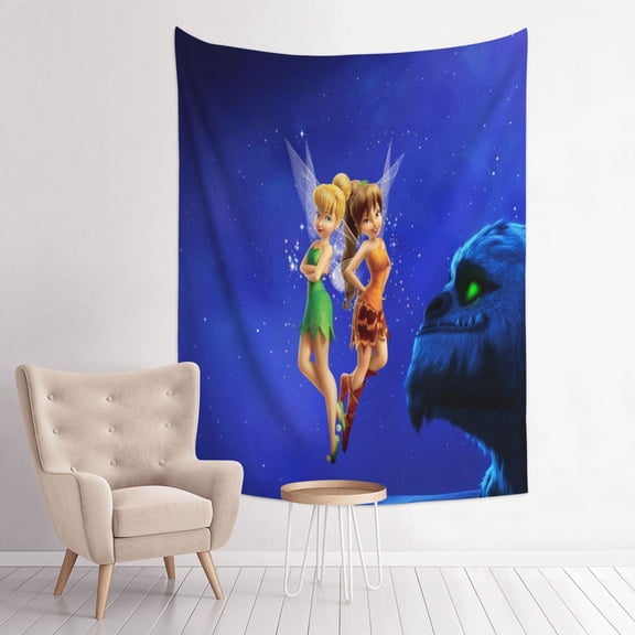 Tinker Bel Tapestry Anime Poster Large Background Wall Art Bedroom Wall Decor For Birthday Party 80x60in