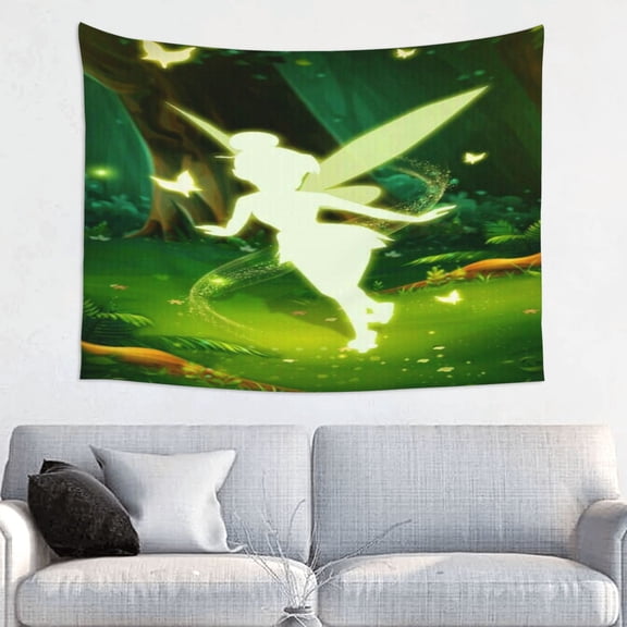 Tinker Bel Tapestry Anime Poster Large Background Wall Art Bedroom Wall Decor For Birthday Party 80x60in