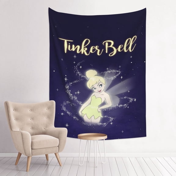 Tinker Bel Tapestry Anime Poster Large Background Wall Art Bedroom Wall Decor For Birthday Party 80x60in