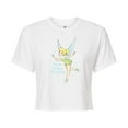 thumbnail image 1 of Tinker Bell - Think Happy Thoughts - Juniors Cropped Cotton Blend T-Shirt, 1 of 5