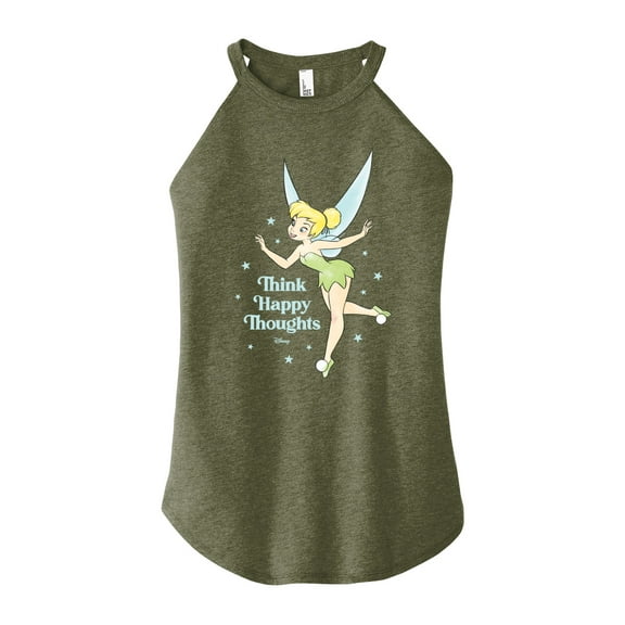 Tinker Bell - Think Happy Thoughts - Juniors High Neck Tank Top