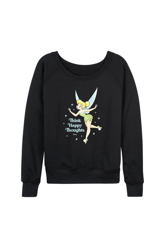 - Think Happy Thoughts - Ladies French Terry Long Sleeve Shirt