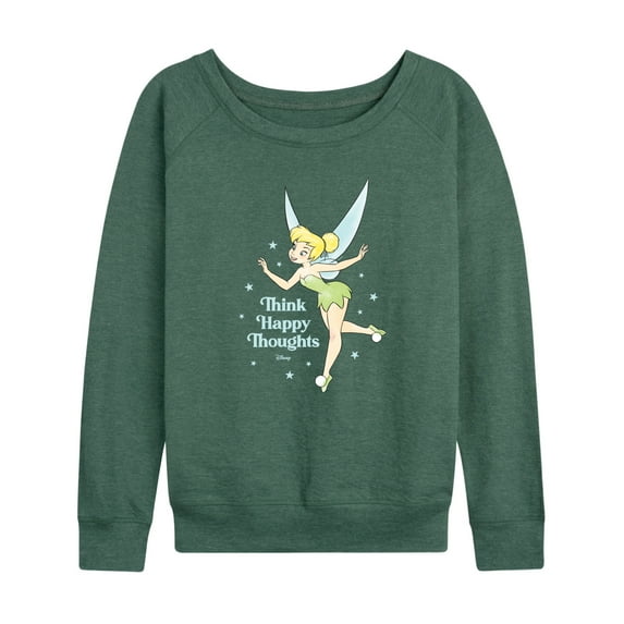 Tinker Bell - Think Happy Thoughts - Ladies French Terry Long Sleeve Shirt