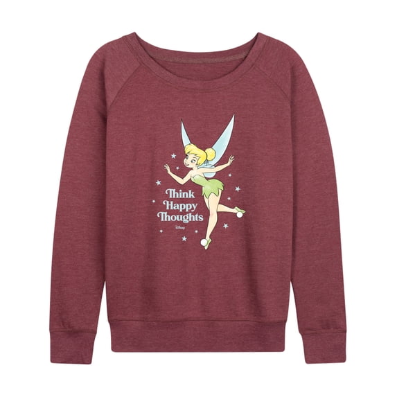 Tinker Bell - Think Happy Thoughts - Ladies French Terry Long Sleeve Shirt