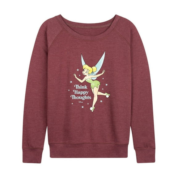 Tinker Bell - Think Happy Thoughts - Ladies French Terry Long Sleeve Shirt