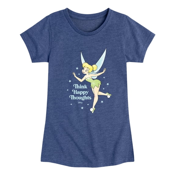 Tinker Bell - Think Happy Thoughts Girls' Fitted Short Sleeve Graphic T-Shirt