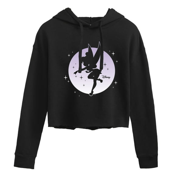 Tinker Bell - Tink Moon Silhouette - Juniors Cropped Pullover Hoodie