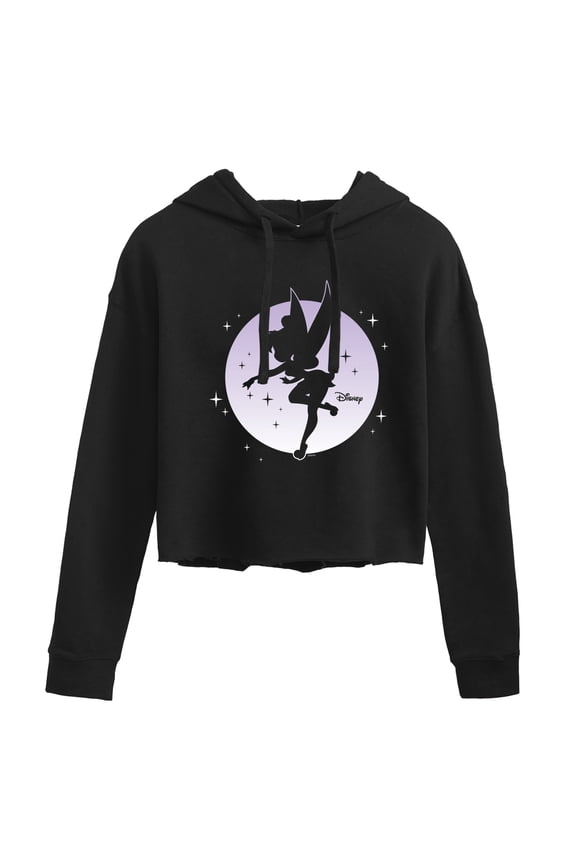 - Tink Moon Silhouette - Juniors Cropped Pullover Hoodie