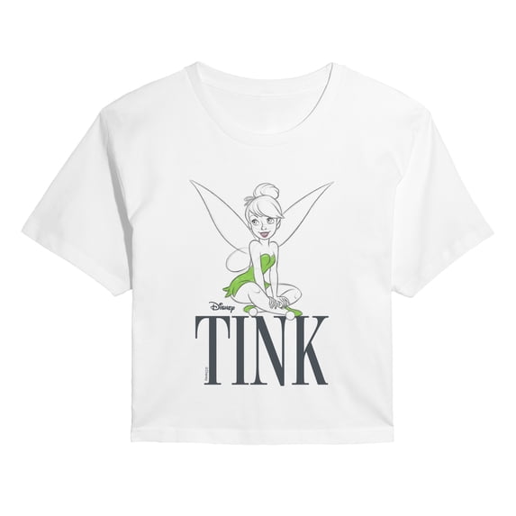 Tinker Bell - Tink Sketch - Juniors Cropped Graphic T-Shirt