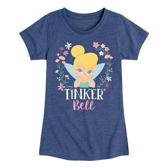Tinker Bell - Tinker Bell Floral - Toddler And Youth Girls Short Sleeve Graphic T-Shirt