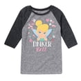 thumbnail image 1 of Tinker Bell - Tinker Bell Floral - Toddler And Youth Raglan Graphic T-Shirt, 1 of 5