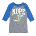 thumbnail image 1 of Tinker Bell - Tinker Bell Nope - Toddler And Youth Raglan Graphic T-Shirt, 1 of 4