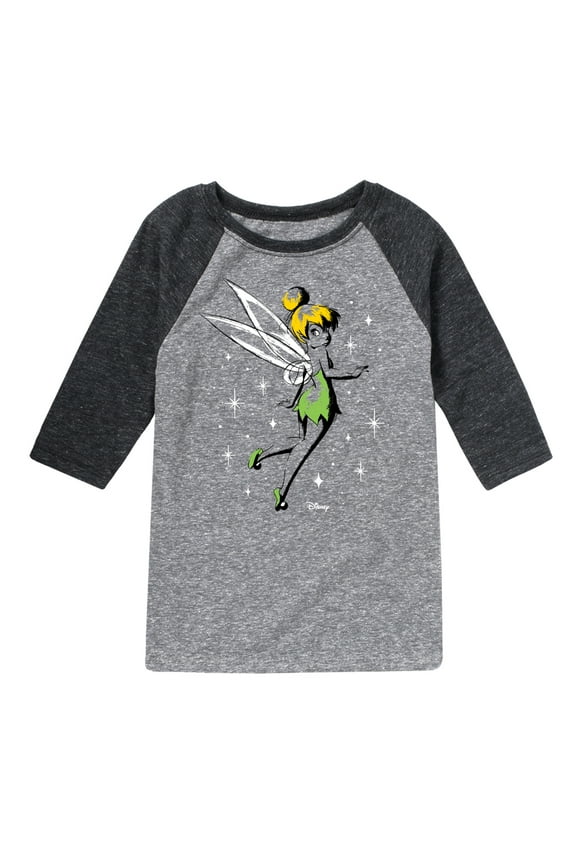 - Tinker Bell Sketch Sparkles - Toddler And Youth Raglan Graphic T-Shirt