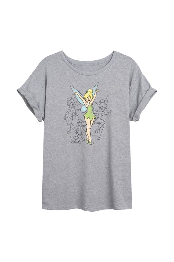 - Tinker Bell Sketches - Juniors Ideal Flowy Muscle T-Shirt