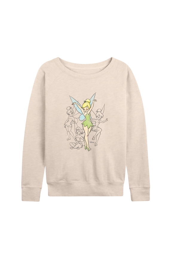 - Tinker Bell Sketches - Ladies French Terry Long Sleeve Shirt