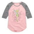 thumbnail image 1 of Tinker Bell - Tinker Bell Sketches - Toddler And Youth Girls Raglan Graphic T-Shirt, 1 of 5