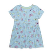 Tinker Bell Toddler Girl Allover Print Dress with Short Sleeves, Sizes 12M-5T