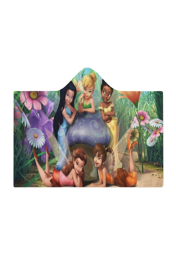 Tinker Bell Wearable Fleece Blanket Hoodie Cloak Hooded Blanket 60"x80"