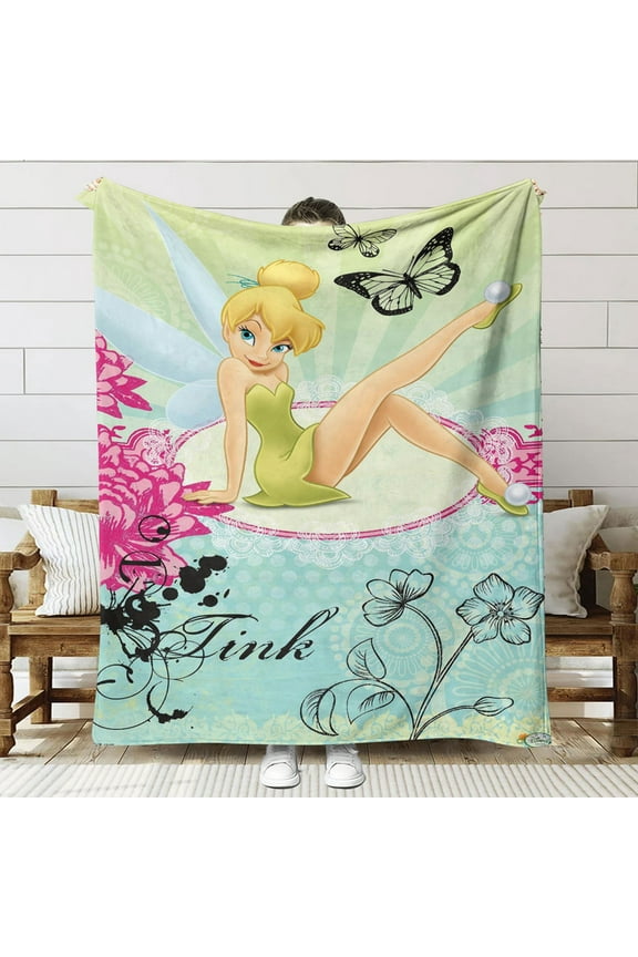 Tinkerbell Anti Pilling Flannel Blanket Gifts for Fans Lover Girls Boys Women Present Hoodie Him Bed 60"x80"