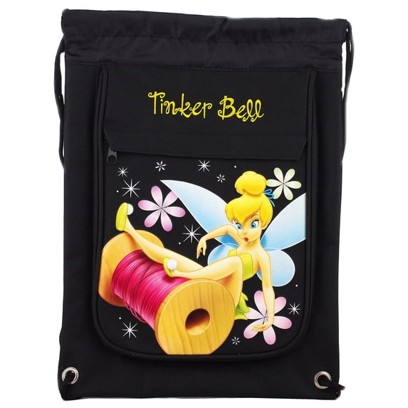 Tinkerbell Black Drawstring Bag