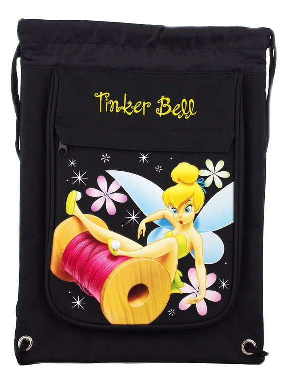 Tinkerbell Black Drawstring Bag