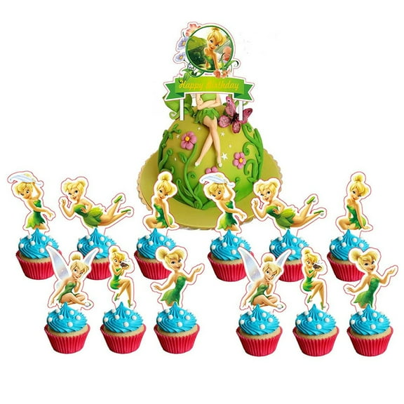 Tinkerbell Cake Topper CupcakeS Set Birthday Party Supplies Decoration Decor Kit