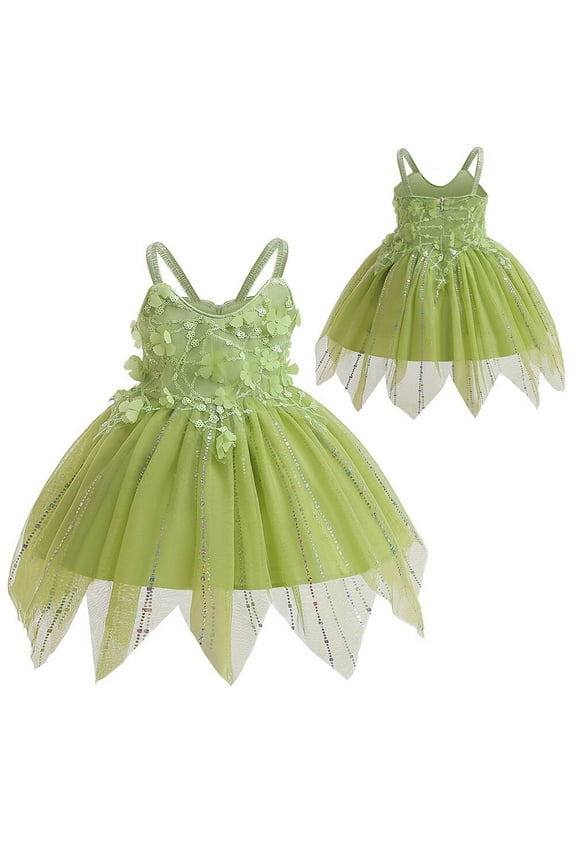 Tinkerbell Costume for Girls Fairy Cosplay Dress Up for 18M-6Y