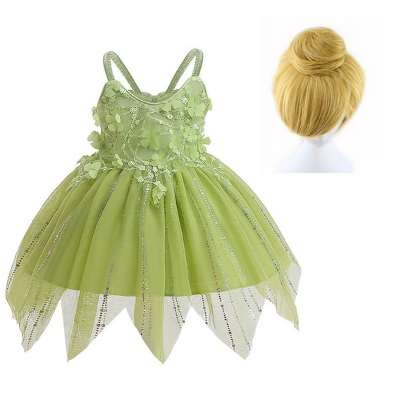 Tinkerbell Costume for Girls Fairy Cosplay Dress Up for 18M-6Y