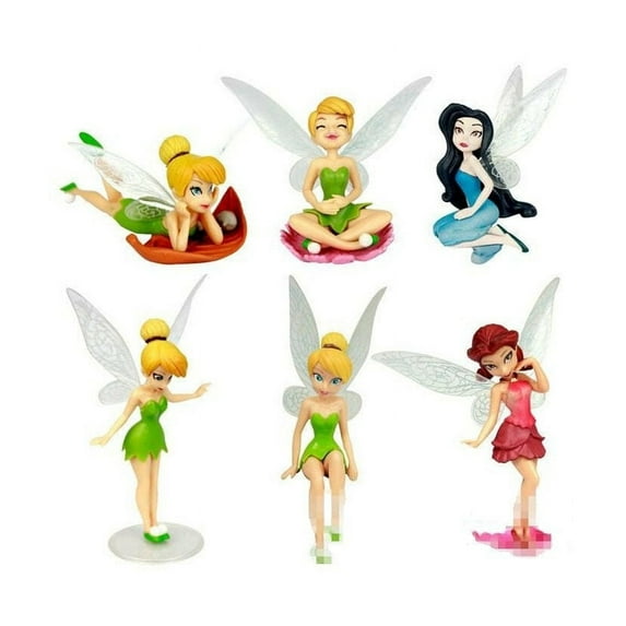 Tinkerbell Fairy Girls Dolls Cake Toppers (6 Count)