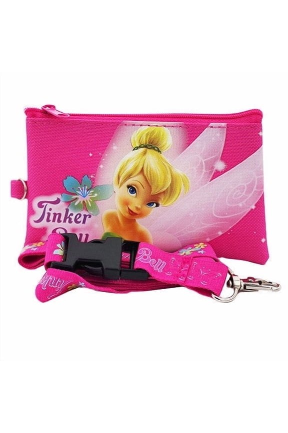 Tinkerbell Fairy Tale Character Hot Pink Lanyard with Detachable Coin Purse