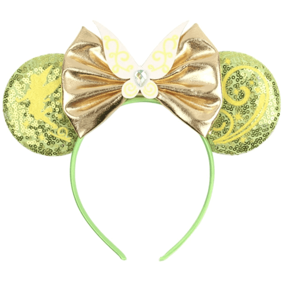 Tinkerbell Inspired Minnie Ears Headband, Tinkerbell Mickey Ears, Green Ears, Peter Pan Minnie Ears