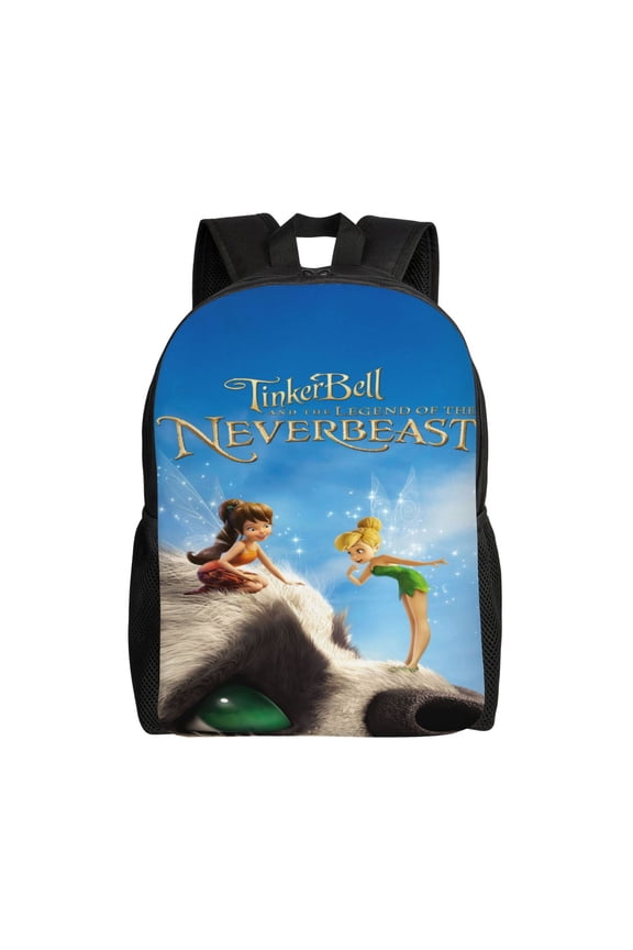 TIn-ker Bel Backpack Cute Anime Large Capacity Multifunction Backpacks Lightweight Sports Travel Laptop Bag Daypack 16In