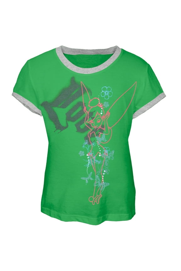Tinkerbell - Love Girl's Ringer T-Shirt - Large