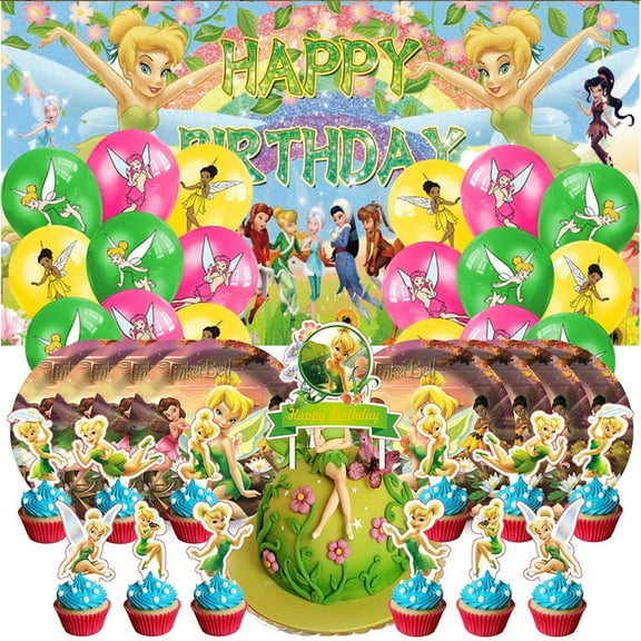 Tinkerbell Birthday Party Supplies Balloons Paper Plates Decoration Cake Topper Decor Tableware Banner Backdrop