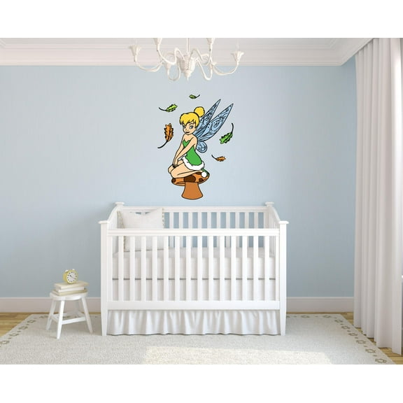 Tinkerbell Pirate Fairy Cartoon Character Wall Art Graphic Decal Sticker Vinyl Mural Baby Kids Room Bedroom Nursery Kindergarten School House Home Wall Art Design Removable Peel and Stick 20x12 inch
