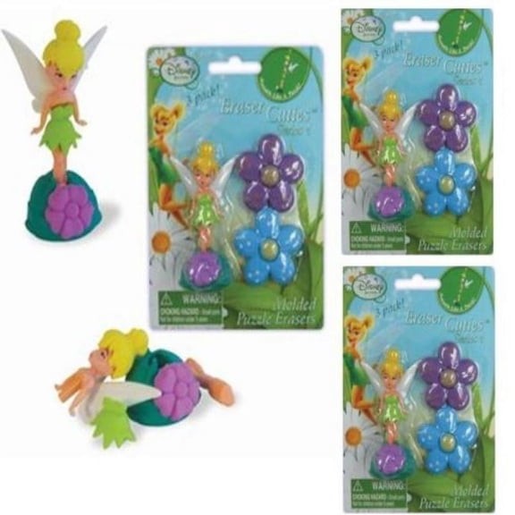 Tinkerbell Puzzle erasers x 3 pack