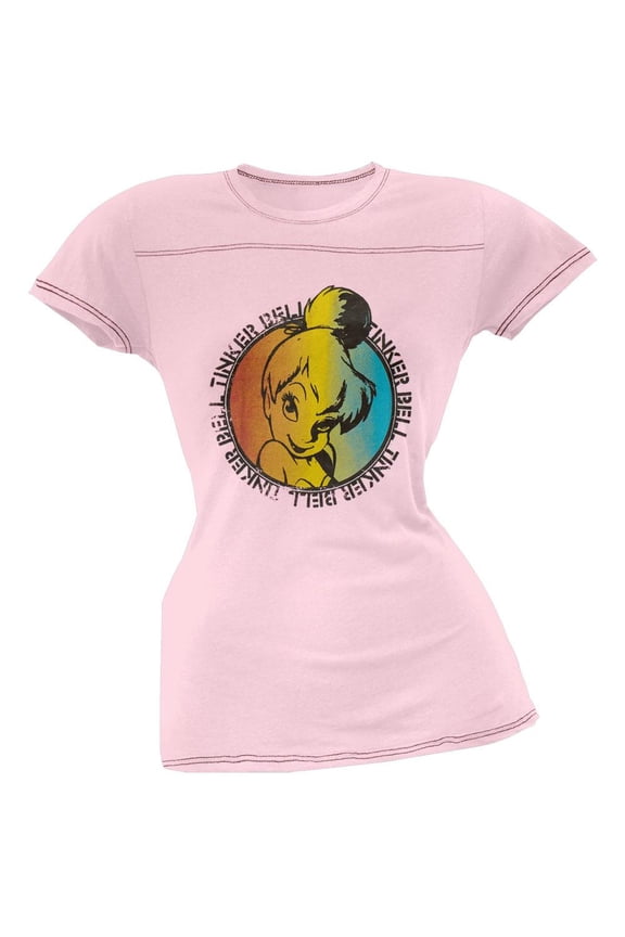 Tinkerbell - Rainbow Face Juniors T-Shirt - Medium