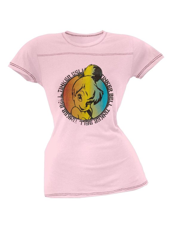 Tinkerbell - Rainbow Face Juniors T-Shirt - Medium