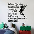 thumbnail image 1 of Tinkerbell Smile Life Quote Disney Cartoon Quotes Wall Sticker Art Decal for Girls Boys Room Bedroom Nursery Kindergarten House Fun Home Decor Stickers Wall Art Vinyl Decoration Size (40x40 inch), 1 of 3