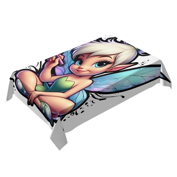 Tinkerbell Themed Square Tablecloth 54 * 72 Inches Durable Stylish