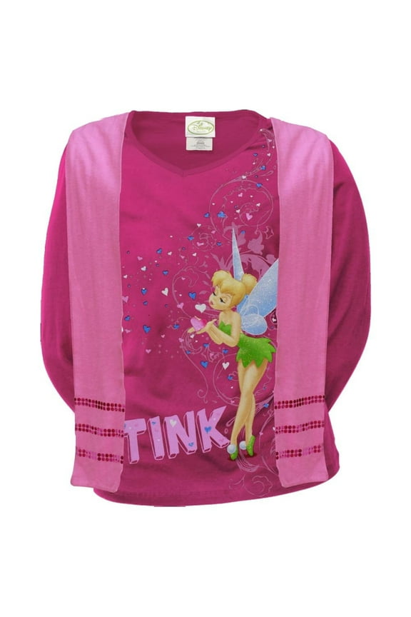 Tinkerbell - Tink Love Girls Youth Long Sleeve T-Shirt w/ Scarf