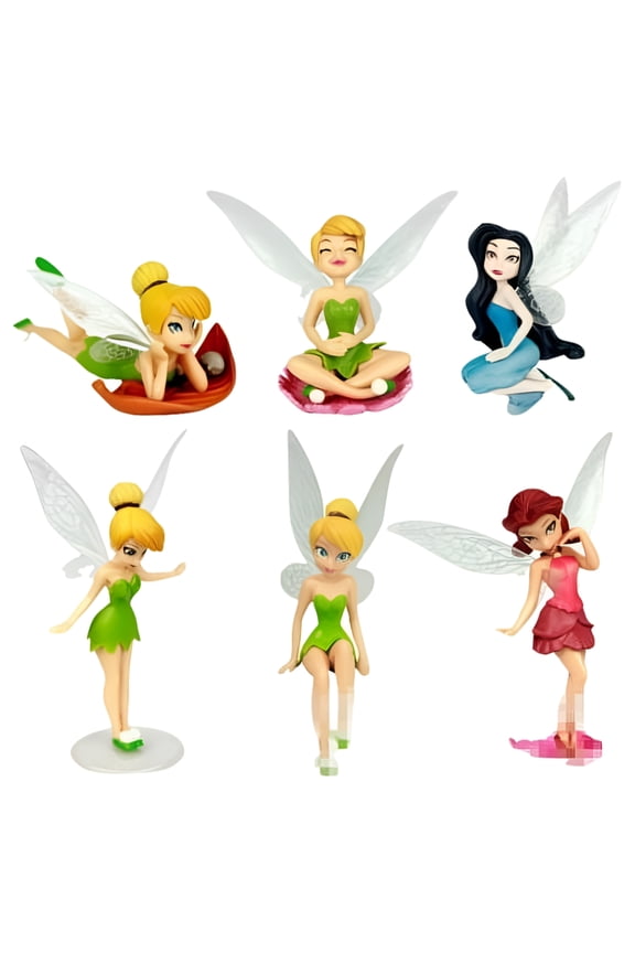 Tinkerbell Tinker Bell Fairy Girls Dolls 6pcs Figures Cake Topper Party Toy Gift
